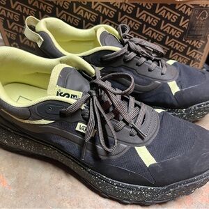 Vans Men's Black and Lime Sneakers